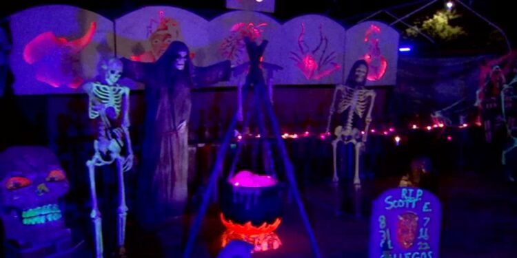 Clovis man uses Halloween decorations to bring attention to mental health